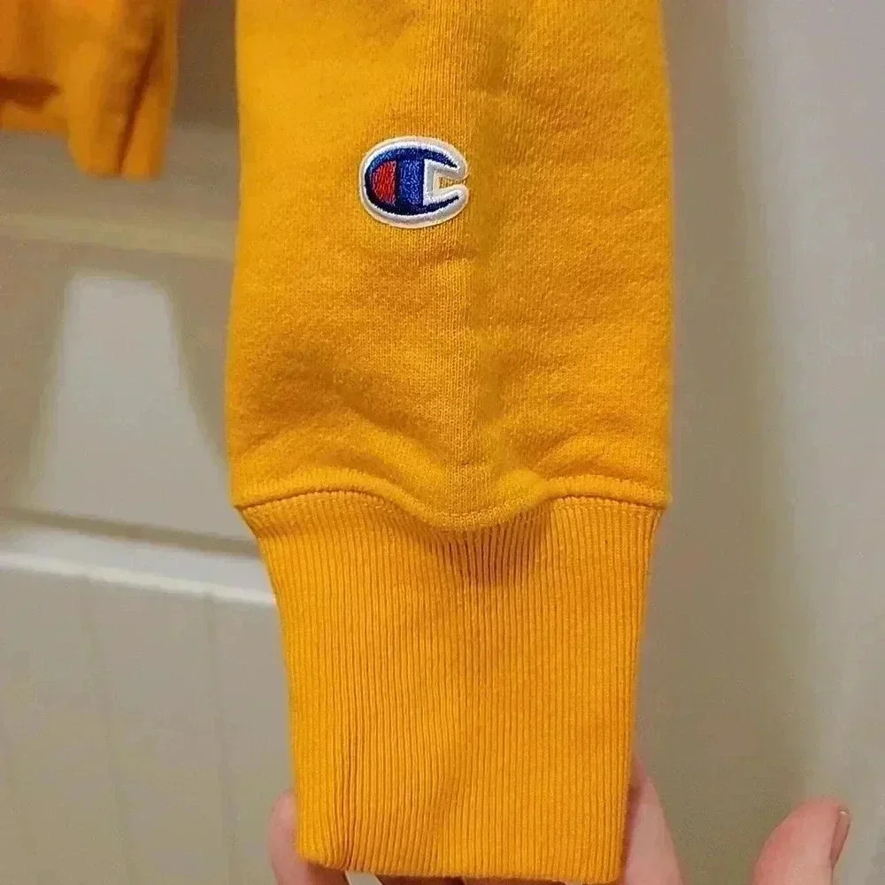 Champion Reverse Weave Vintage Yellow Hoodie Size Small - Picture 5 of 9